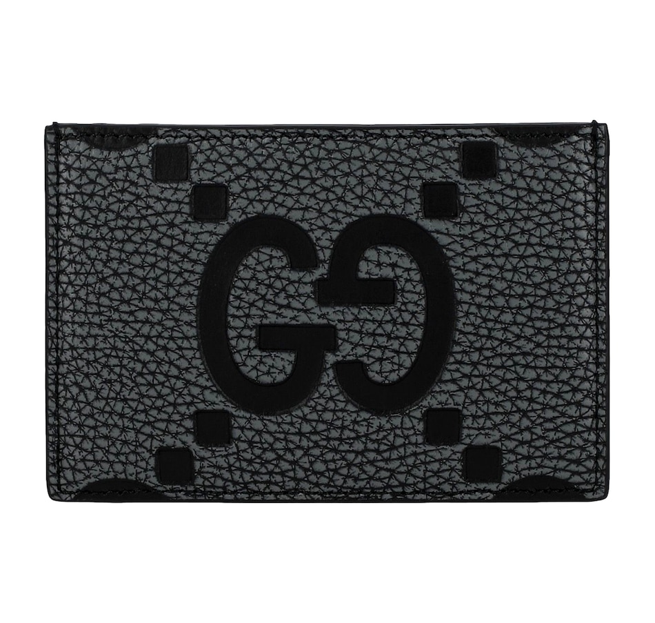 Image 982711.jpg, Product 982-711 / Price $731.00, Gucci Jumbo GG Gray Leather Card Holder Wallet Embossed Logo from Gucci on TSC.ca's Fashion department