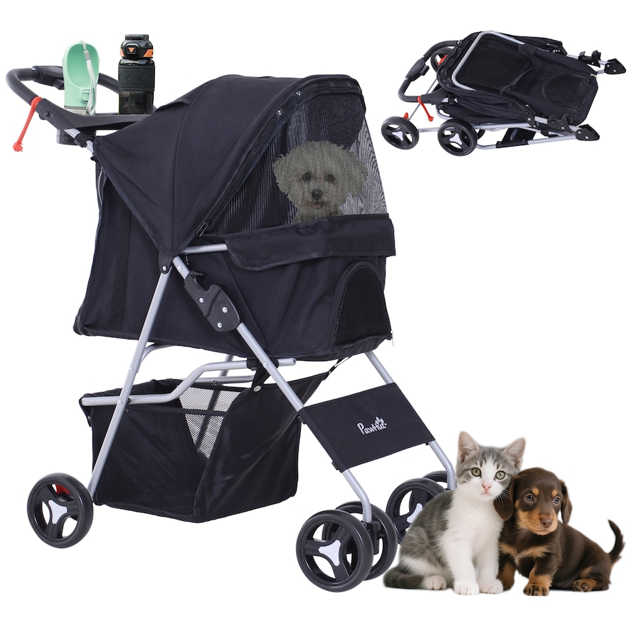 Image 982712.jpg, Product 982-712 / Price $99.95, PawHut Dog Stroller, One-click Folding Pet Stroller with Cup Holder from PawHut on TSC.ca's Home & Garden department
