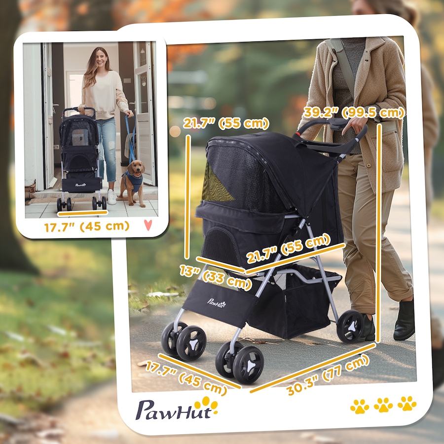 Image 982712_ALTMORE2.jpg, Product 982-712 / Price $99.95, PawHut Dog Stroller, One-click Folding Pet Stroller with Cup Holder from PawHut on TSC.ca's Home & Garden department