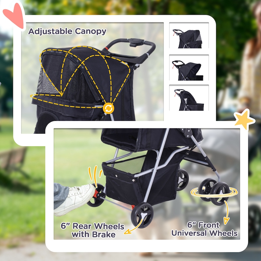 Image 982712_ALTMORE6.jpg, Product 982-712 / Price $99.95, PawHut Dog Stroller, One-click Folding Pet Stroller with Cup Holder from PawHut on TSC.ca's Home & Garden department