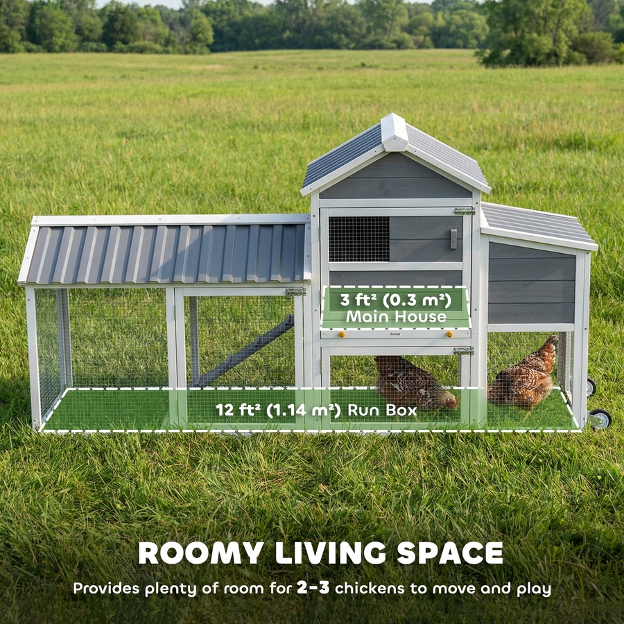 Image 982716_ALTMORE3.jpg, Product 982-716 / Price $259.99, PawHut Chicken Coop with Wheels, 80" L Mobile Hen House with Run from PawHut on TSC.ca's Home & Garden department