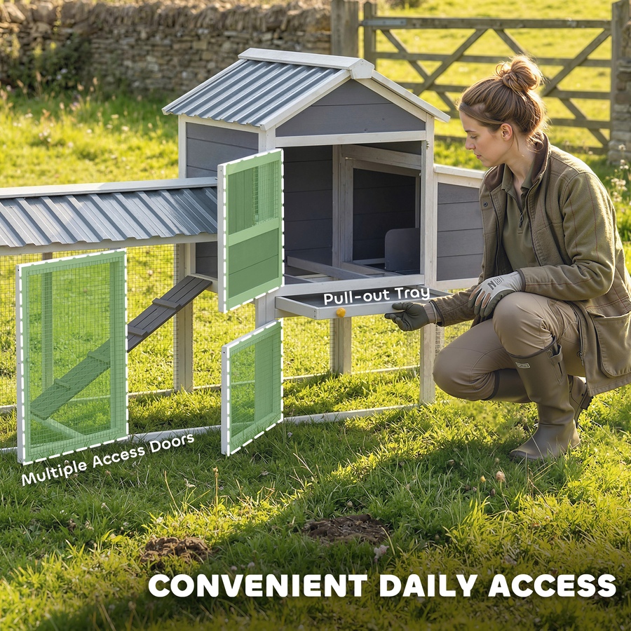 Image 982716_ALTMORE5.jpg, Product 982-716 / Price $259.99, PawHut Chicken Coop with Wheels, 80" L Mobile Hen House with Run from PawHut on TSC.ca's Home & Garden department
