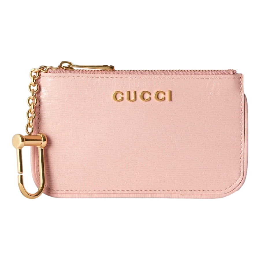 Image 982726.jpg, Product 982-726 / Price $787.00, Gucci Zip Key Case Pink Leather Card Holder Gold Logo Script from Gucci on TSC.ca's Fashion department