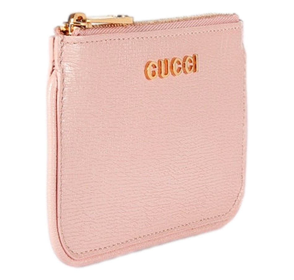 Image 982726_ALTMORE2.jpg, Product 982-726 / Price $787.00, Gucci Zip Key Case Pink Leather Card Holder Gold Logo Script from Gucci on TSC.ca's Fashion department