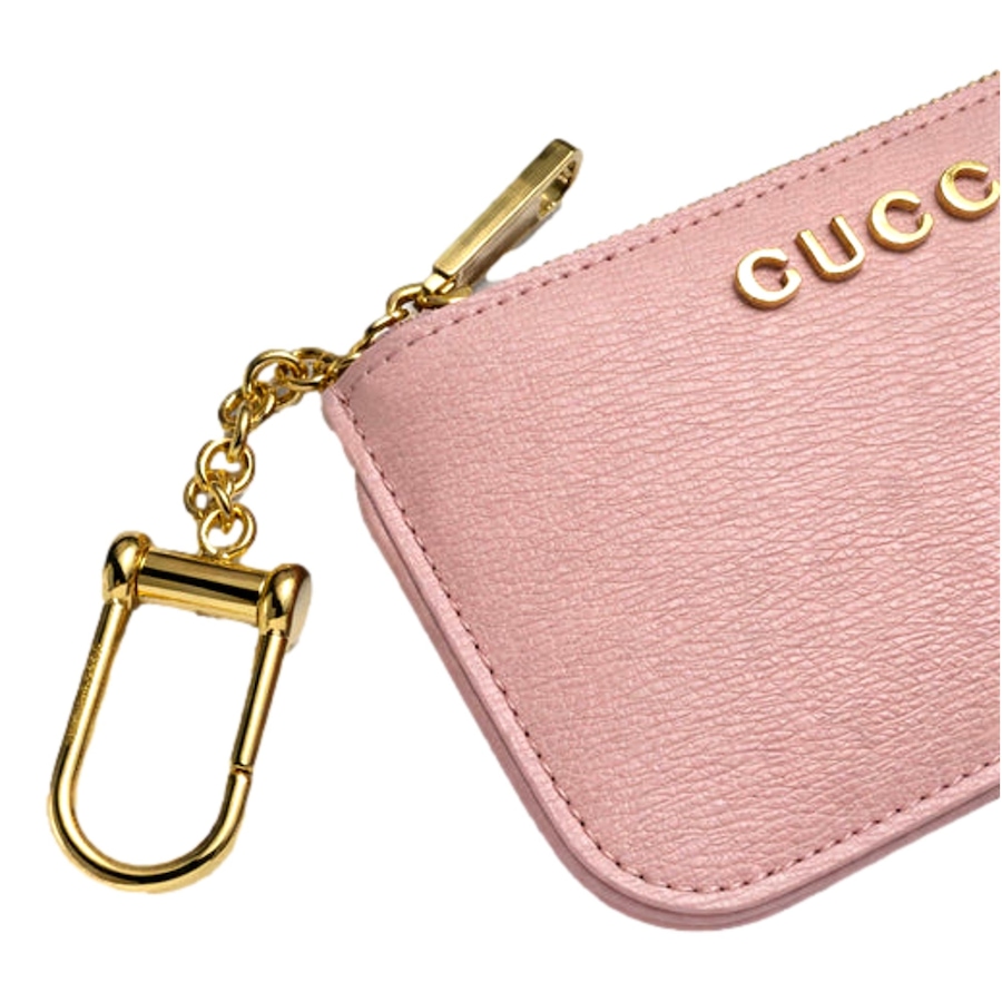 Image 982726_ALTMORE4.jpg, Product 982-726 / Price $787.00, Gucci Zip Key Case Pink Leather Card Holder Gold Logo Script from Gucci on TSC.ca's Fashion department