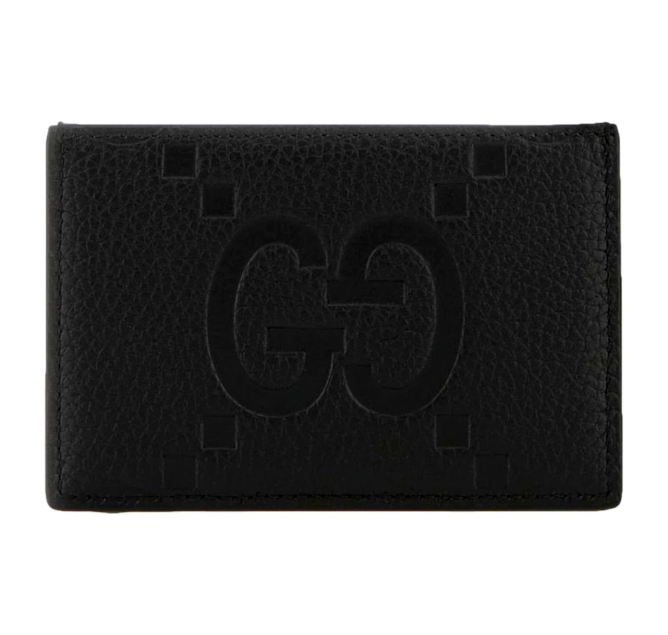 Image 982727.jpg, Product 982-727 / Price $731.00, Gucci Jumbo GG Black Leather Card Holder Wallet Embossed Logo from Gucci on TSC.ca's Fashion department