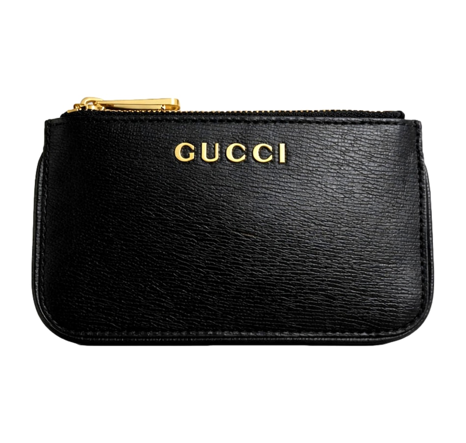 Image 982736_ALTMORE1.jpg, Product 982-736 / Price $787.00, Gucci Zip Key Case Black Leather Card Holder Gold Logo Script from Gucci on TSC.ca's Fashion department
