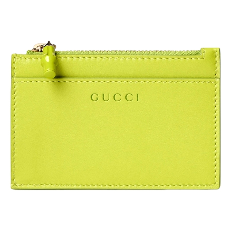 Image 982740.jpg, Product 982-740 / Price $787.00, Gucci Bamboo Series Lime Green Leather Zipper Card Holder Wallet from Gucci on TSC.ca's Fashion department
