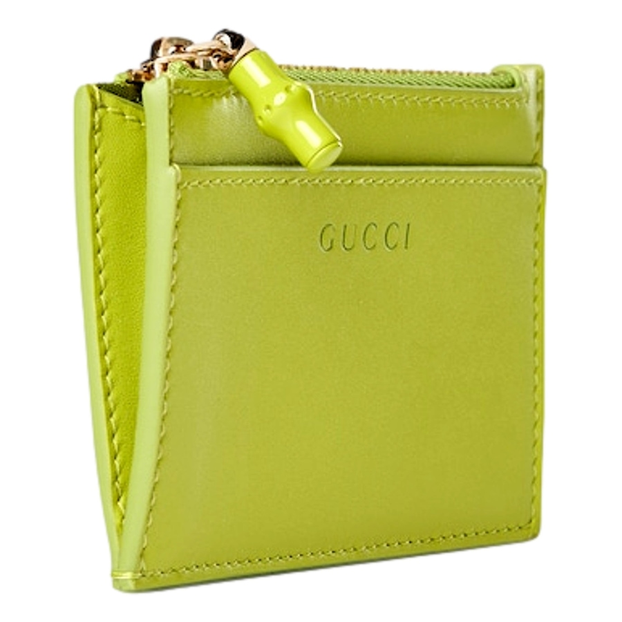 Image 982740_ALTMORE2.jpg, Product 982-740 / Price $787.00, Gucci Bamboo Series Lime Green Leather Zipper Card Holder Wallet from Gucci on TSC.ca's Fashion department
