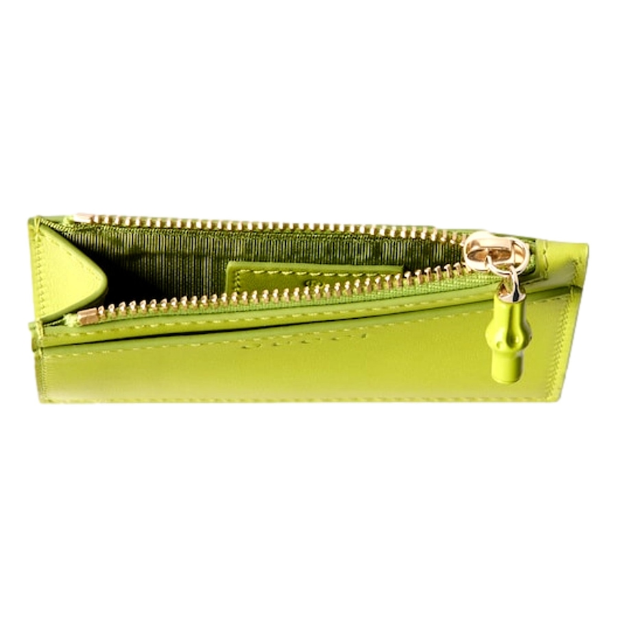 Image 982740_ALTMORE3.jpg, Product 982-740 / Price $787.00, Gucci Bamboo Series Lime Green Leather Zipper Card Holder Wallet from Gucci on TSC.ca's Fashion department