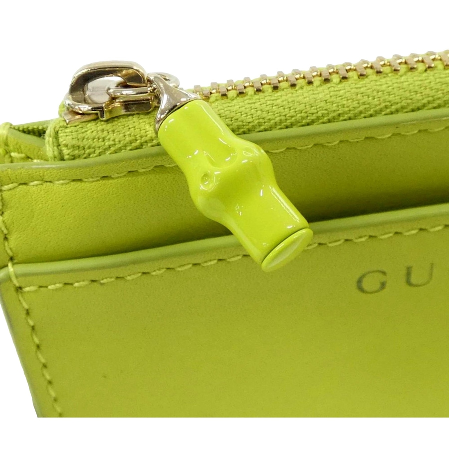 Image 982740_ALTMORE4.jpg, Product 982-740 / Price $787.00, Gucci Bamboo Series Lime Green Leather Zipper Card Holder Wallet from Gucci on TSC.ca's Fashion department