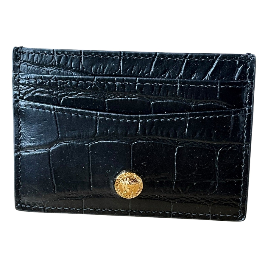 Image 982745.jpg, Product 982-745 / Price $517.00, Versace La Medusa Crocodile Embossed Leather Cardholder Wallet in Black from Versace on TSC.ca's Fashion department