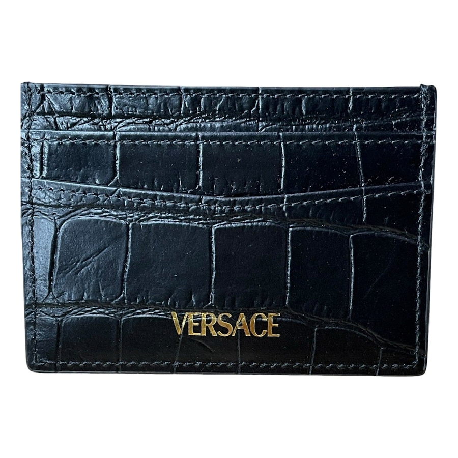 Image 982745_ALTMORE1.jpg, Product 982-745 / Price $517.00, Versace La Medusa Crocodile Embossed Leather Cardholder Wallet in Black from Versace on TSC.ca's Fashion department