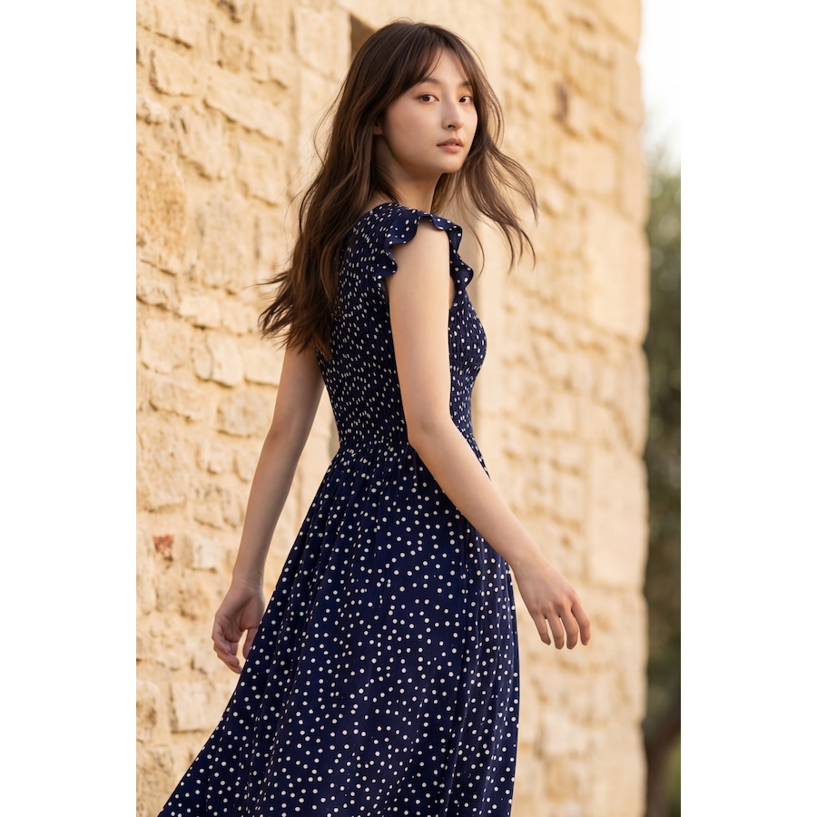 Image 982748_ALTMORE2.png, Product 982-748 / Price $79.95, Dominique Polka Dot Cap Sleeve Midi Dress from ANNICK on TSC.ca's Fashion department