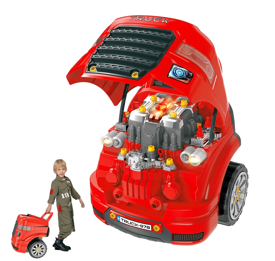 Image 982779.jpg, Product 982-779 / Price $64.99, Qaba Mechanic Kids Truck Engine Toy Set, Car Service Play Set, Red from Qaba on TSC.ca's Toys & Hobbies department
