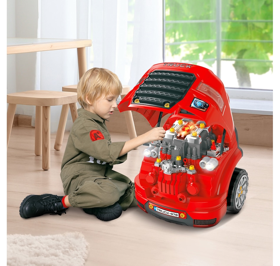 Image 982779_ALTMORE1.jpg, Product 982-779 / Price $64.99, Qaba Mechanic Kids Truck Engine Toy Set, Car Service Play Set, Red from Qaba on TSC.ca's Toys & Hobbies department