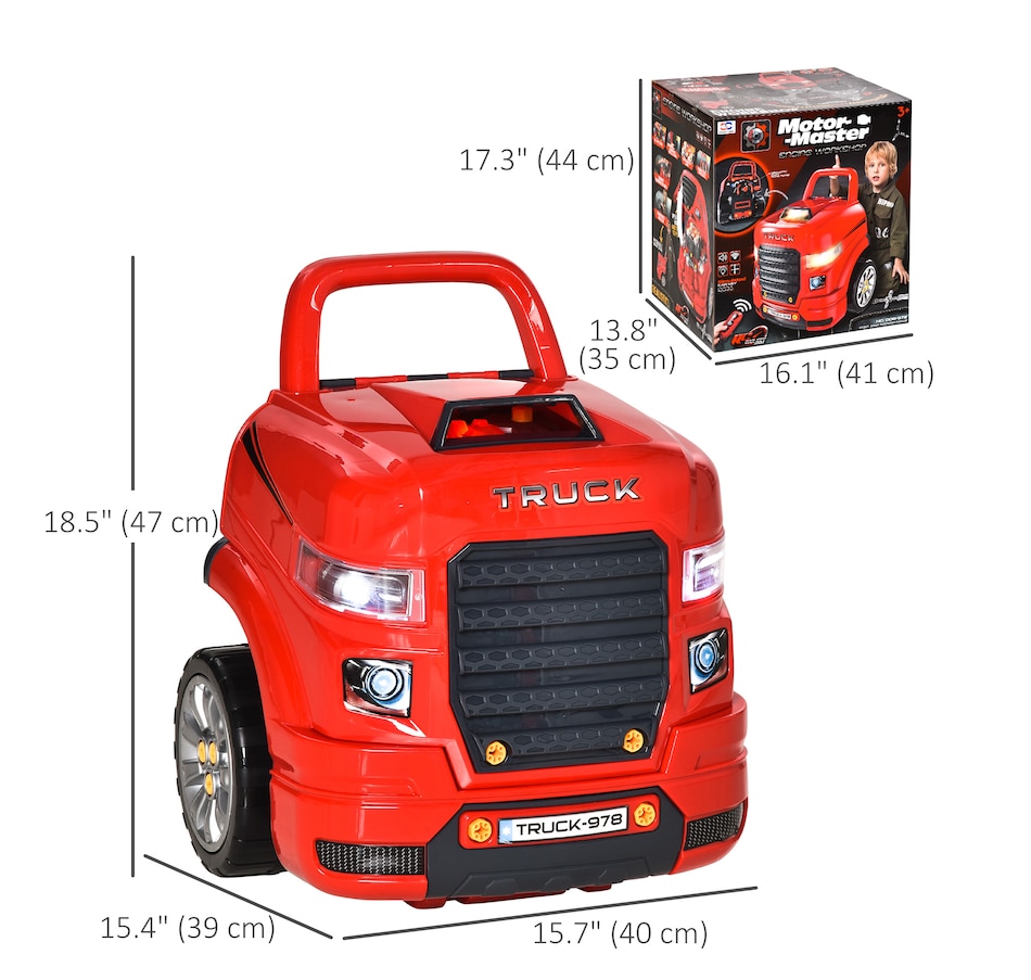 Image 982779_ALTMORE2.jpg, Product 982-779 / Price $64.99, Qaba Mechanic Kids Truck Engine Toy Set, Car Service Play Set, Red from Qaba on TSC.ca's Toys & Hobbies department