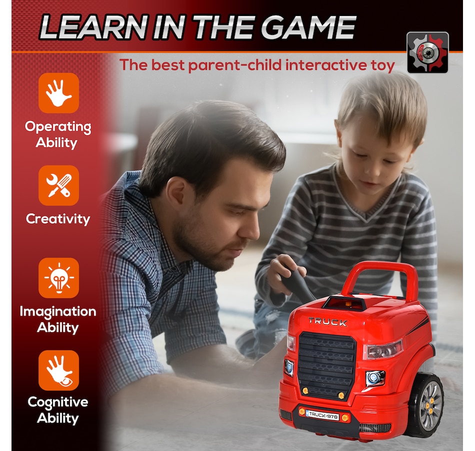 Image 982779_ALTMORE6.jpg, Product 982-779 / Price $64.99, Qaba Mechanic Kids Truck Engine Toy Set, Car Service Play Set, Red from Qaba on TSC.ca's Toys & Hobbies department