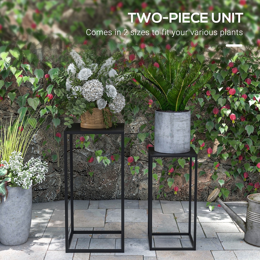 Image 982781_ALTMORE3.jpg, Product 982-781 / Price $57.99, Outsunny 2 Packs Plant Stand Indoor, Metal Plant Stand, Black from Outsunny on TSC.ca's Home & Garden department