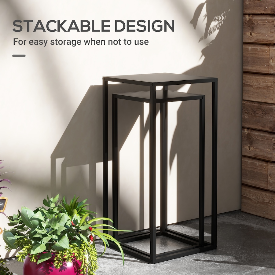 Image 982781_ALTMORE5.jpg, Product 982-781 / Price $57.99, Outsunny 2 Packs Plant Stand Indoor, Metal Plant Stand, Black from Outsunny on TSC.ca's Home & Garden department