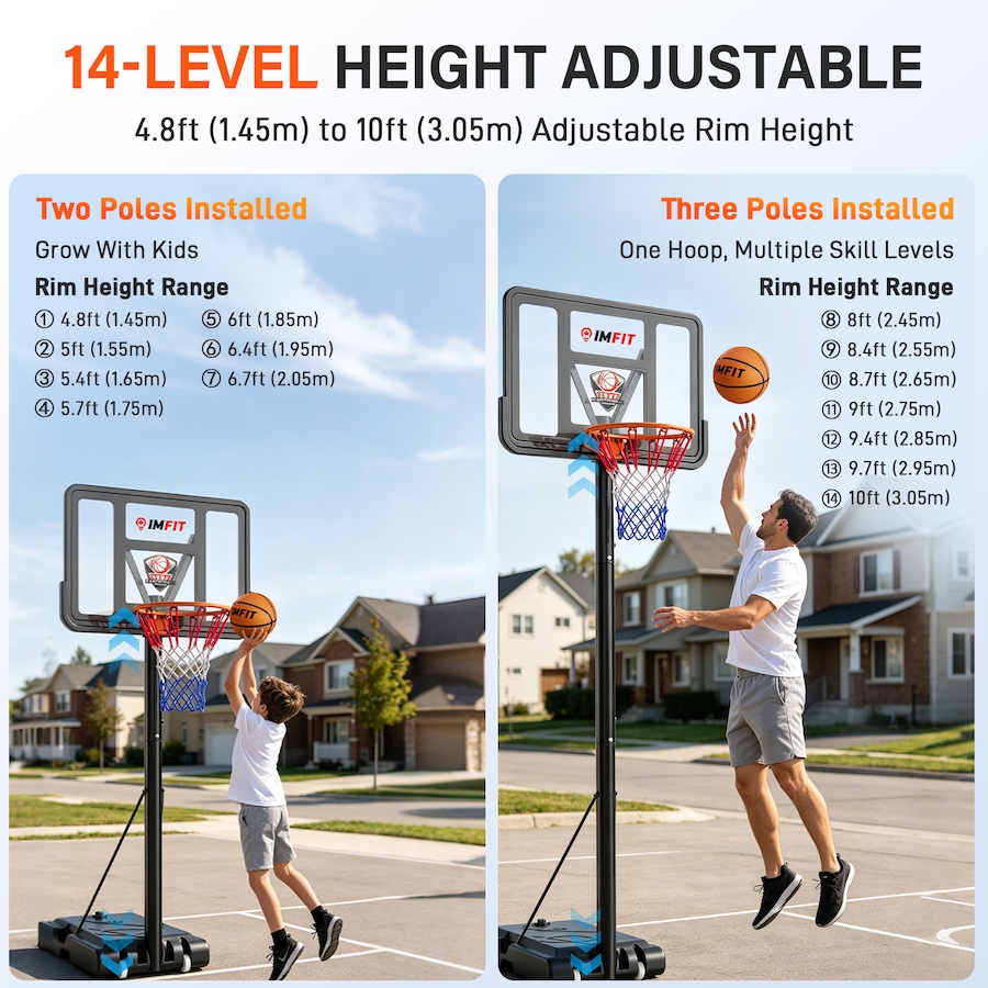 Image 982797_ALTMORE1.jpg, Product 982-797 / Price $209.99, IMFIT Basketball Hoop Adjustable Height 4.8 to 10 ft for Adults and Kids from IMFIT on TSC.ca's Health & Fitness department
