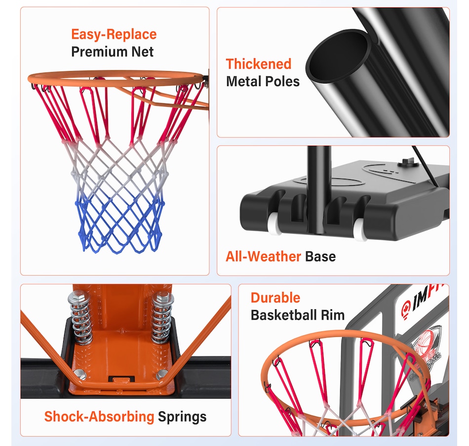 Image 982797_ALTMORE5.jpg, Product 982-797 / Price $209.99, IMFIT Basketball Hoop Adjustable Height 4.8 to 10 ft for Adults and Kids from IMFIT on TSC.ca's Health & Fitness department