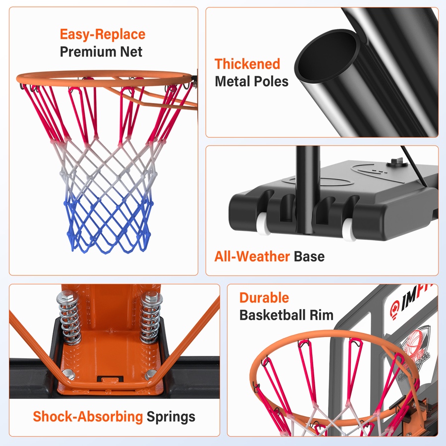 Image 982797_ALTMORE5.jpg, Product 982-797 / Price $209.99, IMFIT Basketball Hoop Adjustable Height 4.8 to 10 ft for Adults and Kids from IMFIT on TSC.ca's Health & Fitness department