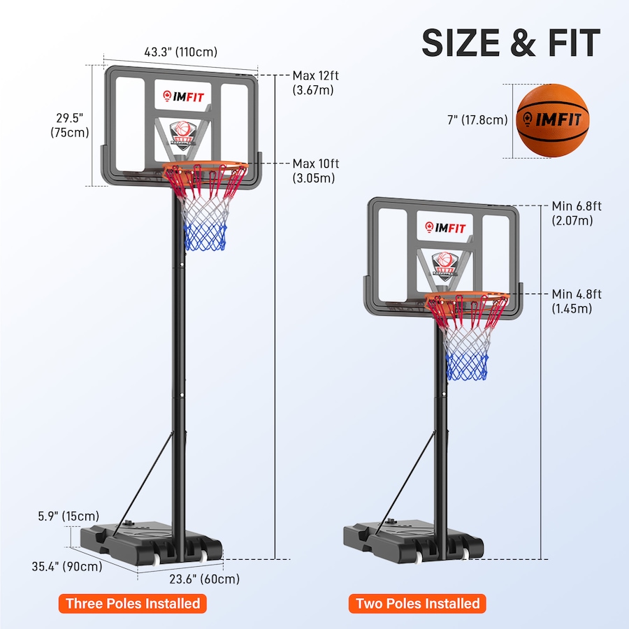 Image 982797_ALTMORE6.jpg, Product 982-797 / Price $209.99, IMFIT Basketball Hoop Adjustable Height 4.8 to 10 ft for Adults and Kids from IMFIT on TSC.ca's Health & Fitness department