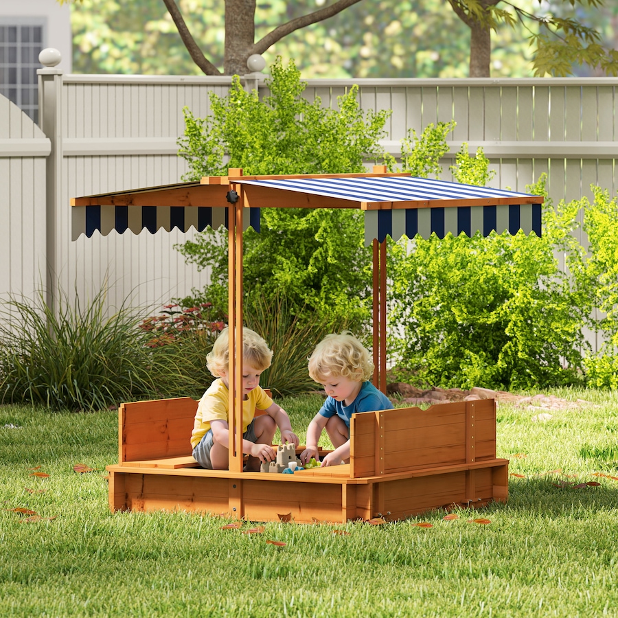 Image 982800_ALTMORE10.jpg, Product 982-800 / Price $138.99, Outsunny Kids Wooden Sandbox w/Adjustable, retractible Canopy from Outsunny on TSC.ca's Home & Garden department
