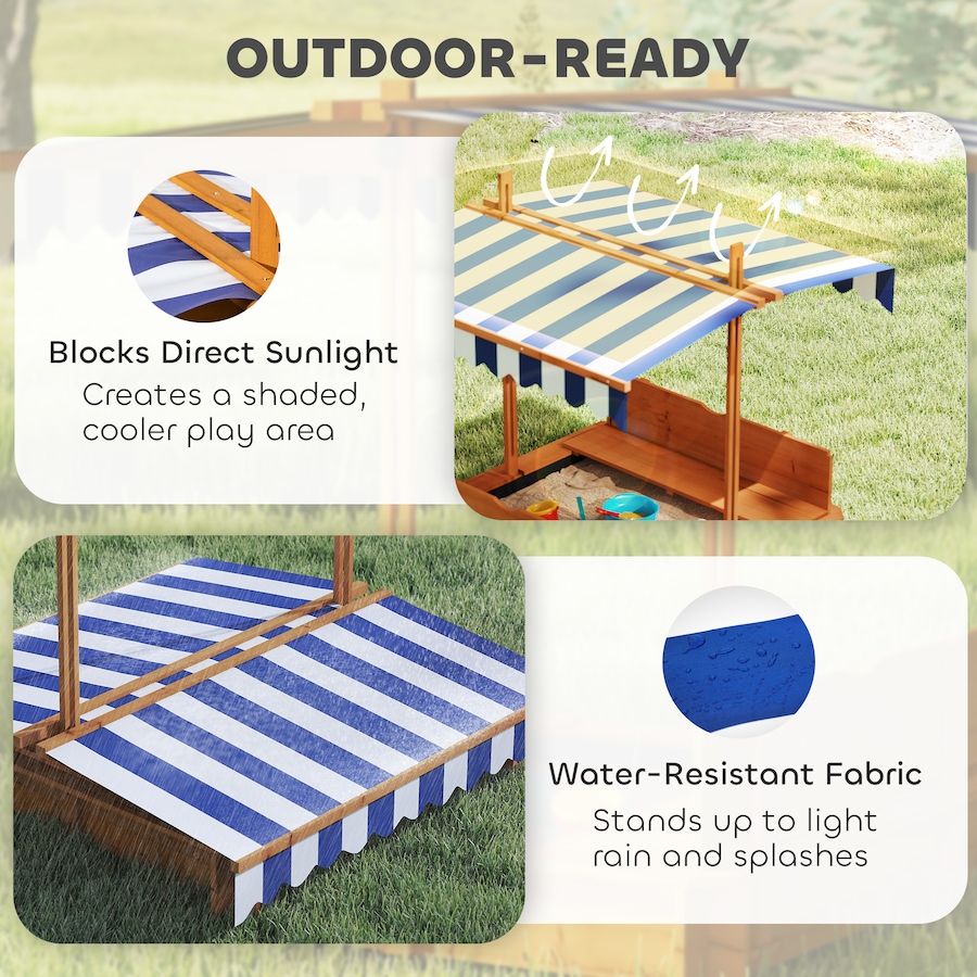 Image 982800_ALTMORE13.jpg, Product 982-800 / Price $138.99, Outsunny Kids Wooden Sandbox w/Adjustable, retractible Canopy from Outsunny on TSC.ca's Home & Garden department