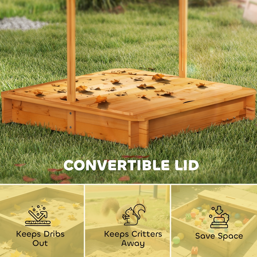 Image 982800_ALTMORE14.jpg, Product 982-800 / Price $138.99, Outsunny Kids Wooden Sandbox w/Adjustable, retractible Canopy from Outsunny on TSC.ca's Home & Garden department