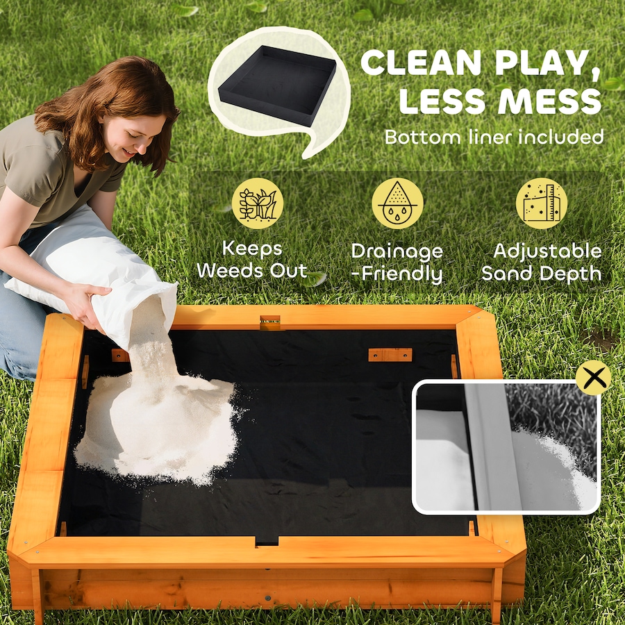 Image 982800_ALTMORE15.jpg, Product 982-800 / Price $138.99, Outsunny Kids Wooden Sandbox w/Adjustable, retractible Canopy from Outsunny on TSC.ca's Home & Garden department