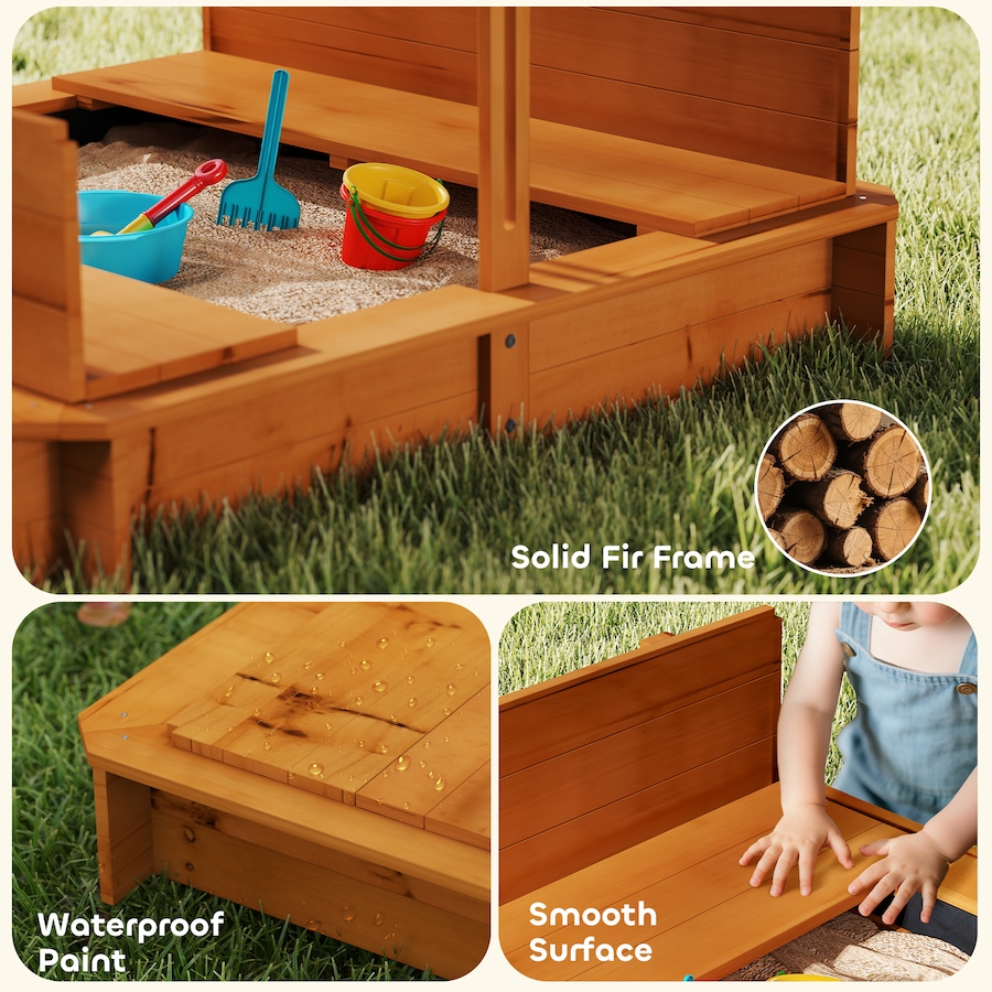 Image 982800_ALTMORE17.jpg, Product 982-800 / Price $138.99, Outsunny Kids Wooden Sandbox w/Adjustable, retractible Canopy from Outsunny on TSC.ca's Home & Garden department