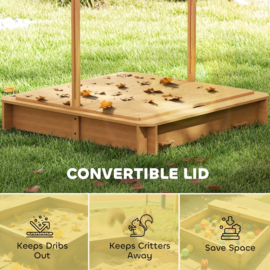 Image 982800_ALTMORE5.jpg, Product 982-800 / Price $138.99, Outsunny Kids Wooden Sandbox w/Adjustable, retractible Canopy from Outsunny on TSC.ca's Home & Garden department