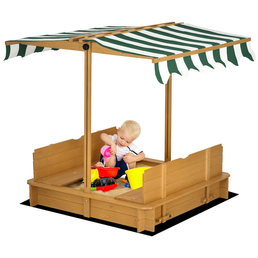 Image 982800_ST01.png, Product 982-800 / Price $138.99, Outsunny Kids Wooden Sandbox w/Adjustable, retractible Canopy from Outsunny on TSC.ca's Home & Garden department