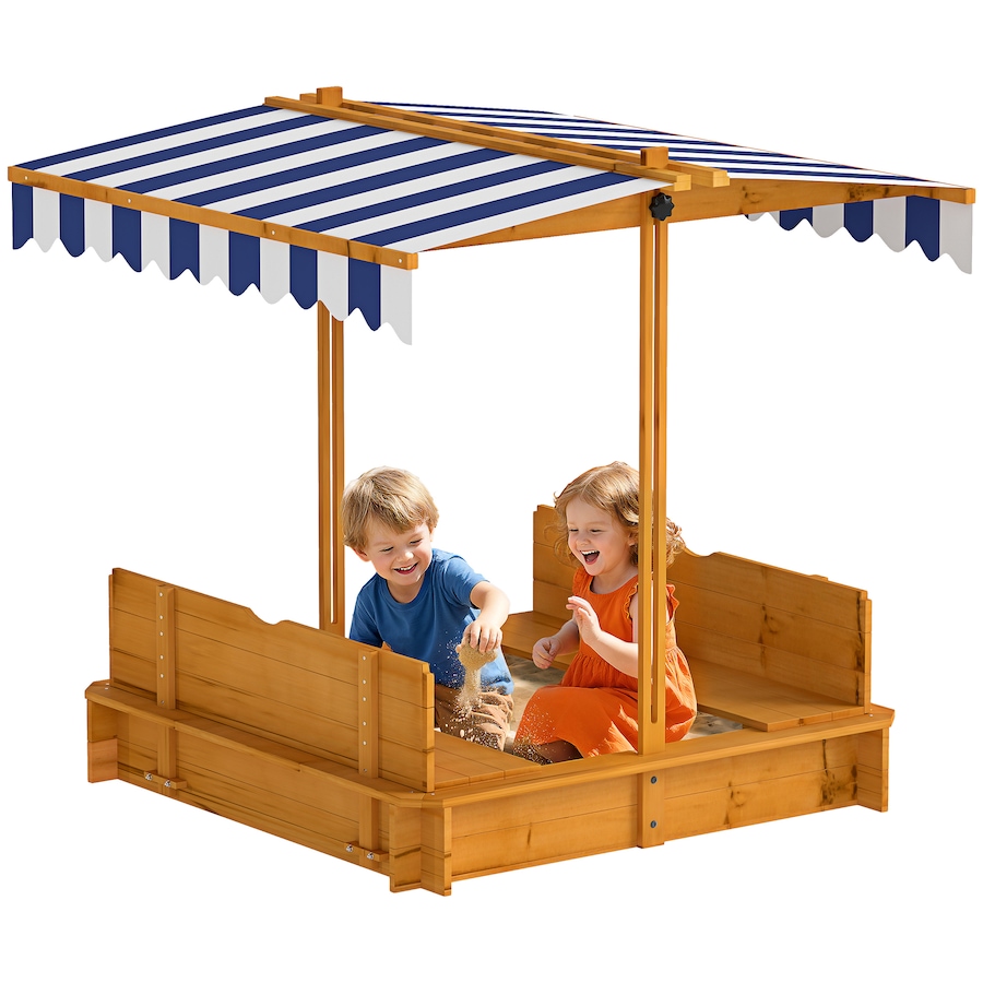 Image 982800_ST02.jpg, Product 982-800 / Price $138.99, Outsunny Kids Wooden Sandbox w/Adjustable, retractible Canopy from Outsunny on TSC.ca's Home & Garden department