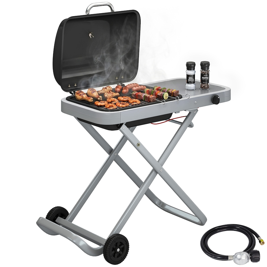 Image 982805.jpg, Product 982-805 / Price $309.99, Outsunny Portable Propane Gas BBQ Grill with Foldable Cart, Wheels, Black from Outsunny on TSC.ca's  department