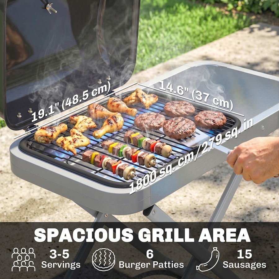 Image 982805_ALTMORE4.jpg, Product 982-805 / Price $309.99, Outsunny Portable Propane Gas BBQ Grill with Foldable Cart, Wheels, Black from Outsunny on TSC.ca's  department