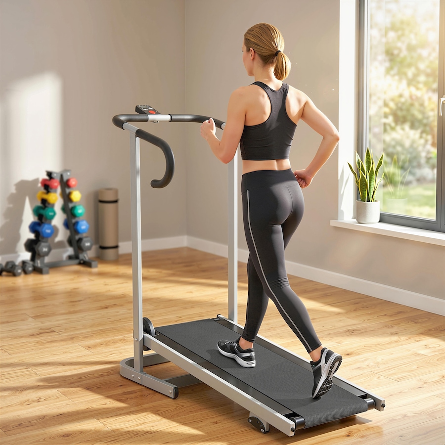 Image 982808_ALTMORE1.jpg, Product 982-808 / Price $199.99, Soozier Walking Pad Treadmill with Incline, Foldable Treadmill, Silver from Soozier on TSC.ca's Health & Fitness department