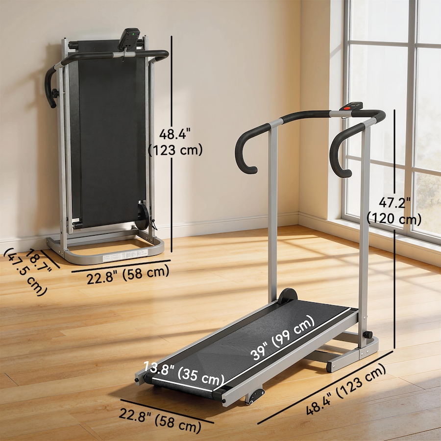 Image 982808_ALTMORE2.jpg, Product 982-808 / Price $199.99, Soozier Walking Pad Treadmill with Incline, Foldable Treadmill, Silver from Soozier on TSC.ca's Health & Fitness department