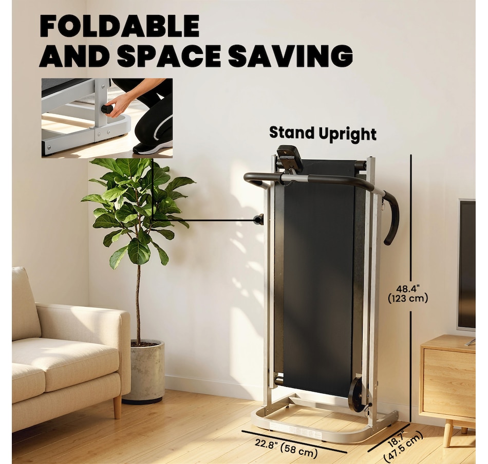 Image 982808_ALTMORE4.jpg, Product 982-808 / Price $179.99, Soozier Walking Pad Treadmill with Incline, Foldable Treadmill, Silver from Soozier on TSC.ca's Health & Fitness department