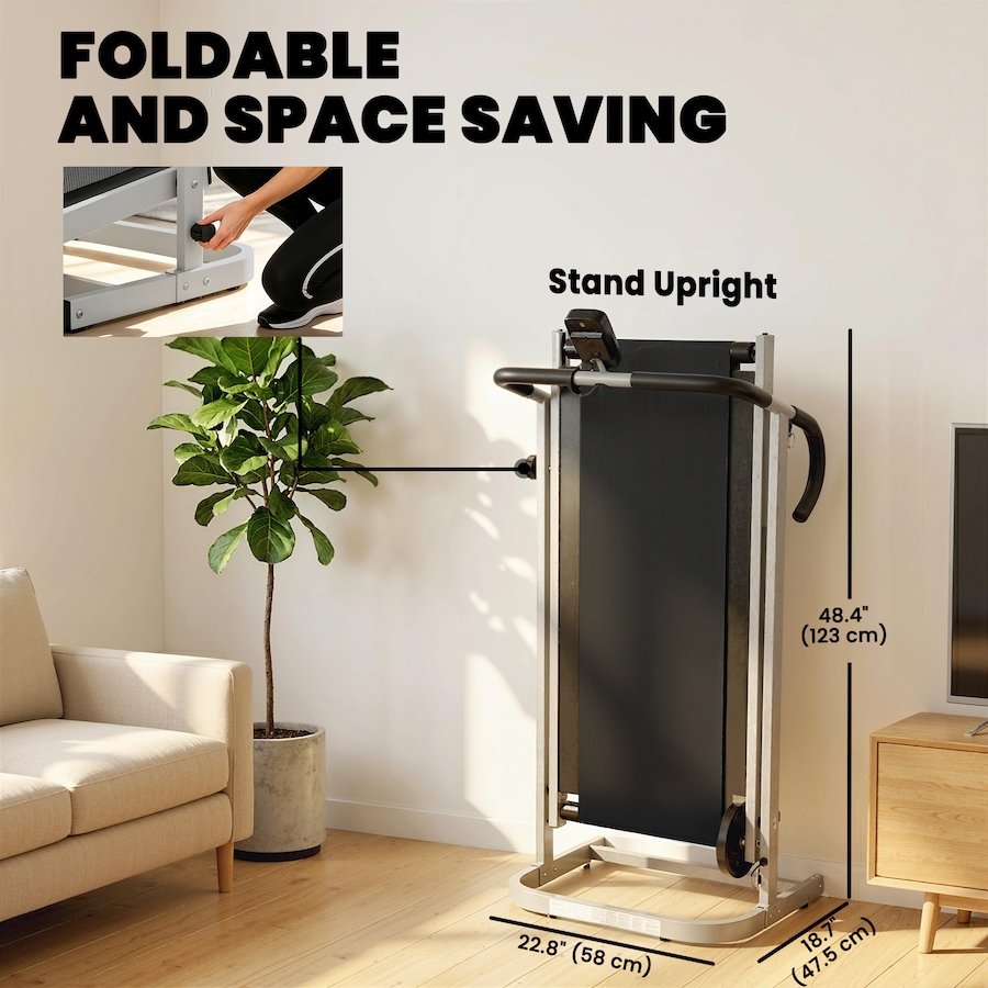 Image 982808_ALTMORE4.jpg, Product 982-808 / Price $199.99, Soozier Walking Pad Treadmill with Incline, Foldable Treadmill, Silver from Soozier on TSC.ca's Health & Fitness department