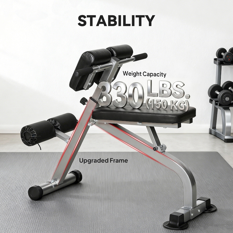 Image 982809_ALTMORE11.jpg, Product 982-809 / Price $119.99, Soozier Roman Chair, Foldable Hyperextension Bench, Silver Tone from Soozier on TSC.ca's Health & Fitness department