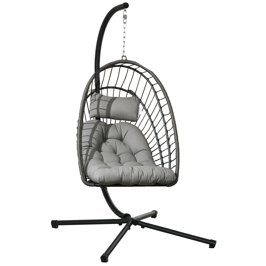 Image 982813.jpg, Product 982-813 / Price $259.99, Outsunny Hanging Egg Chair with Stand, Foldable Wicker Rattan Swing Chair from Outsunny on TSC.ca's Home & Garden department