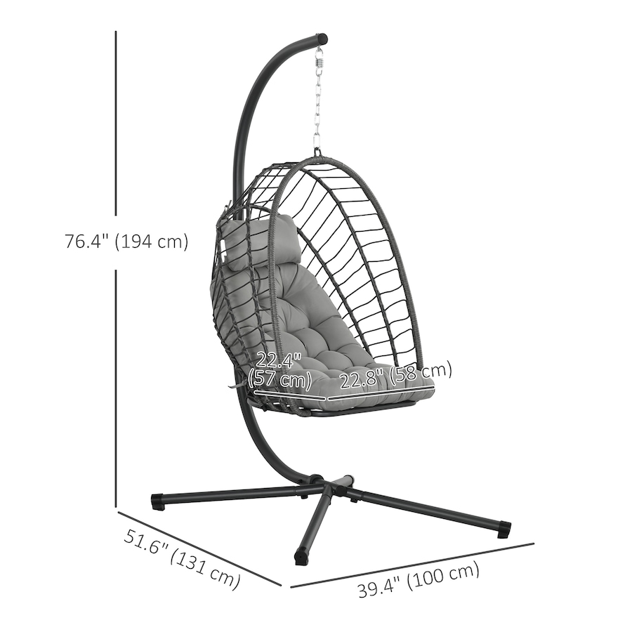 Image 982813_ALTMORE2.jpg, Product 982-813 / Price $259.99, Outsunny Hanging Egg Chair with Stand, Foldable Wicker Rattan Swing Chair from Outsunny on TSC.ca's Home & Garden department