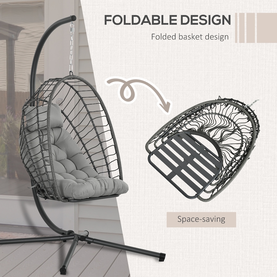 Image 982813_ALTMORE3.jpg, Product 982-813 / Price $259.99, Outsunny Hanging Egg Chair with Stand, Foldable Wicker Rattan Swing Chair from Outsunny on TSC.ca's Home & Garden department