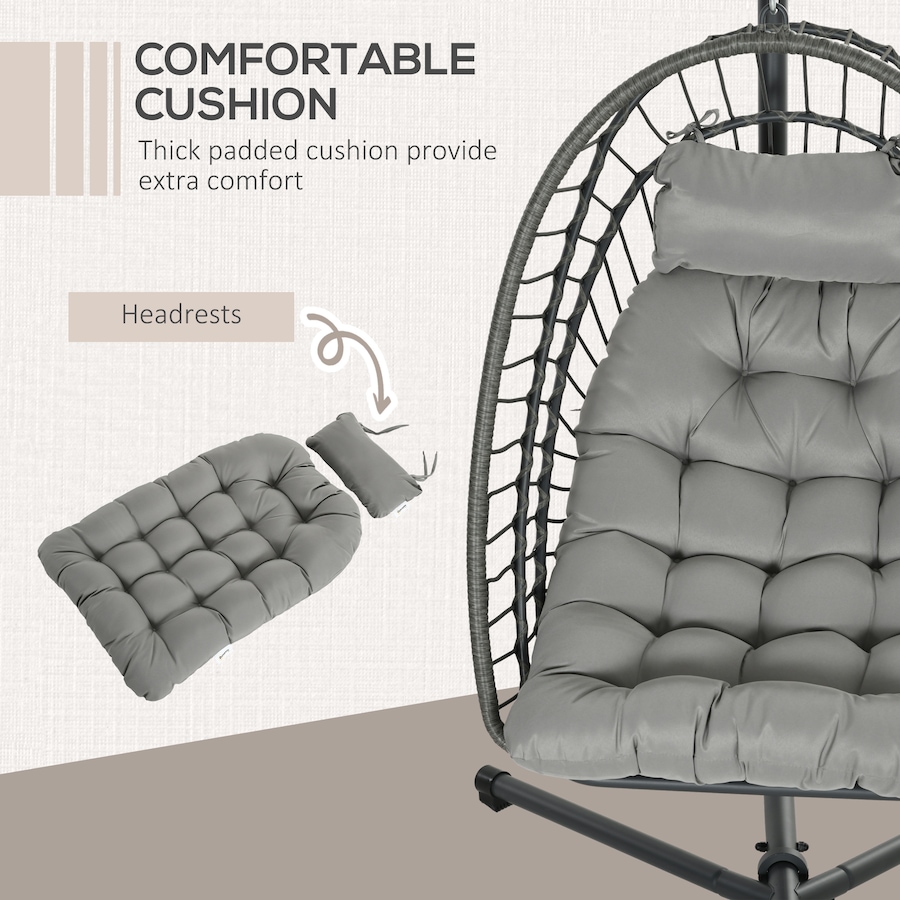 Image 982813_ALTMORE5.jpg, Product 982-813 / Price $259.99, Outsunny Hanging Egg Chair with Stand, Foldable Wicker Rattan Swing Chair from Outsunny on TSC.ca's Home & Garden department