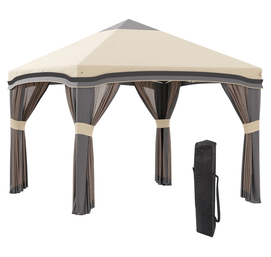 Image 982817.jpg, Product 982-817 / Price $179.99, Outsunny 10' x 10' Pop Up Canopy Foldable Party Tent with Nettings, Beige from Outsunny on TSC.ca's Home & Garden department