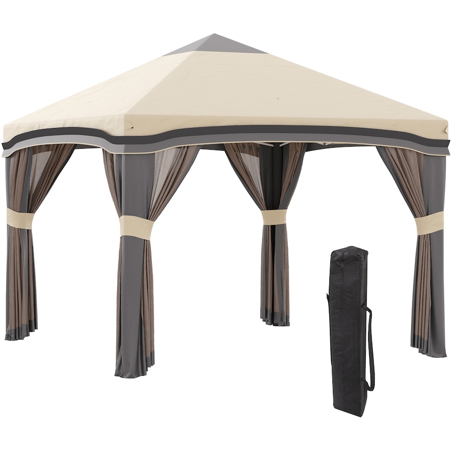 Image 982817.jpg, Product 982-817 / Price $199.99, Outsunny 10' x 10' Pop Up Canopy Foldable Party Tent with Nettings, Beige from Outsunny on TSC.ca's Home & Garden department