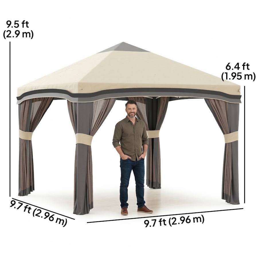 Image 982817_ALTMORE2.jpg, Product 982-817 / Price $199.99, Outsunny 10' x 10' Pop Up Canopy Foldable Party Tent with Nettings, Beige from Outsunny on TSC.ca's Home & Garden department
